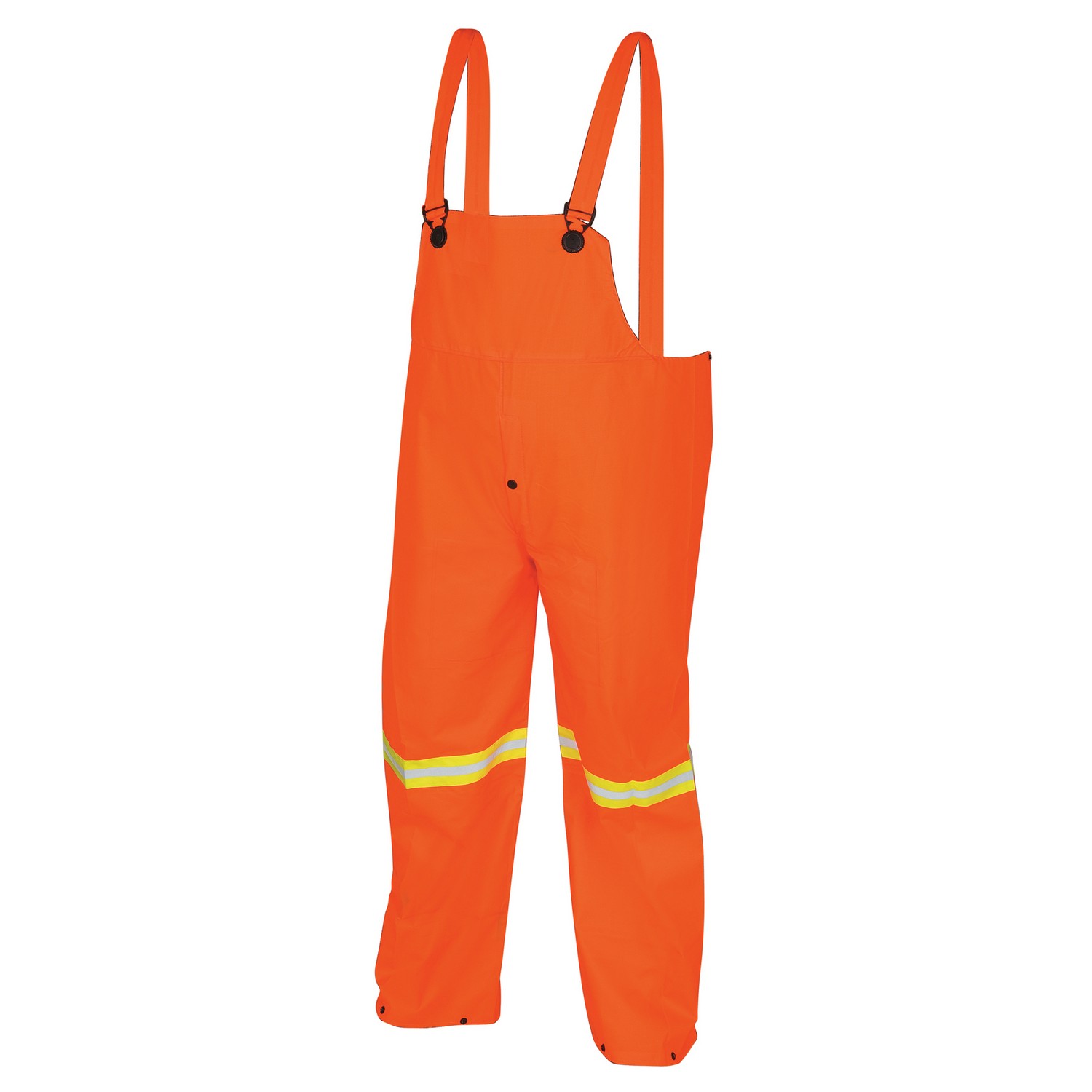 MCR Safety 2013RS Luminator, .35mm PVC/Polyester 3pc suit, Det hood, snap front, fluorescent orange w/lime silver stripes