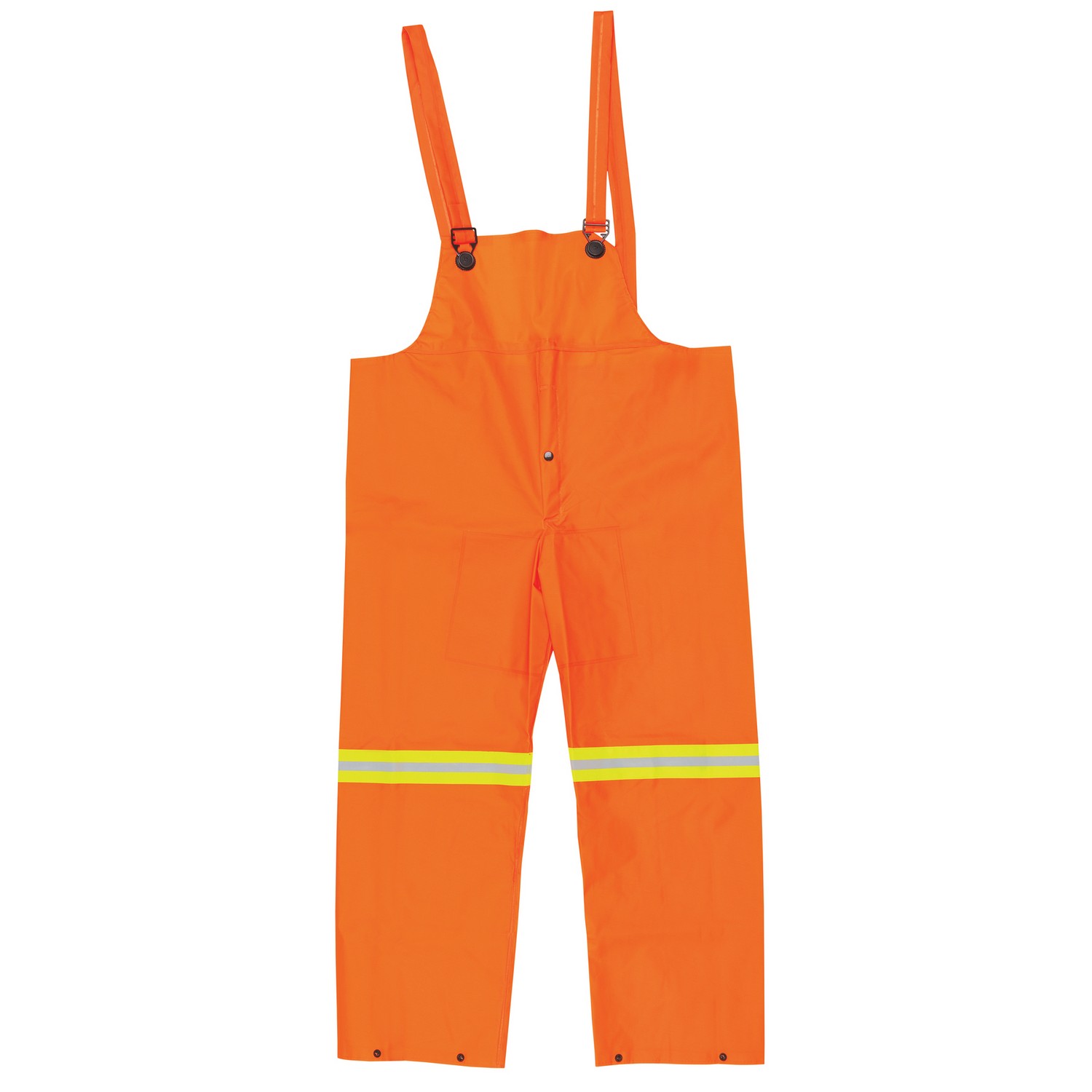 MCR Safety 2013RS Luminator, .35mm PVC/Polyester 3pc suit, Det hood, snap front, fluorescent orange w/lime silver stripes