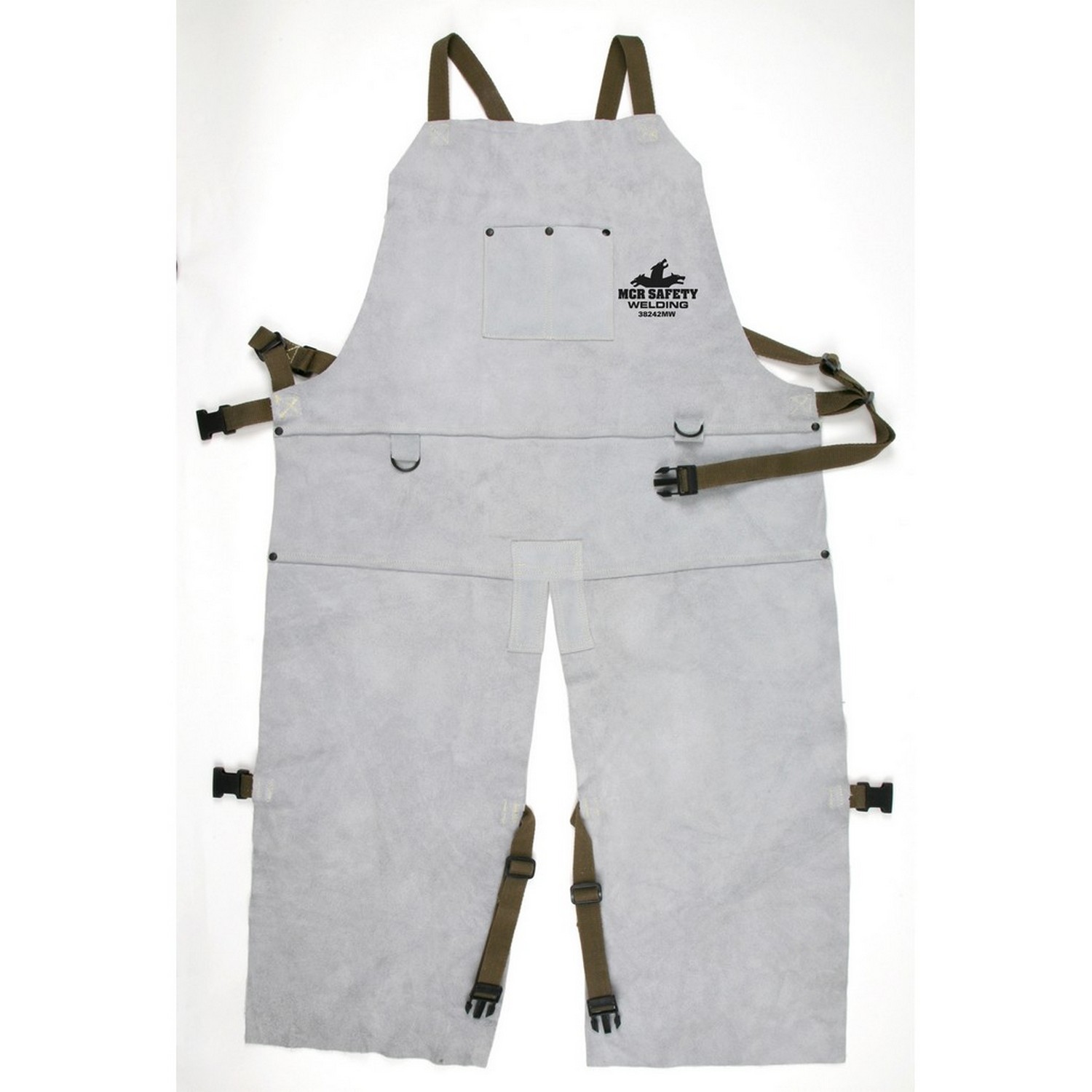 MCR Safety 38242MW Bib Apron with Split Leg and Front Pocket, 24" x 42"