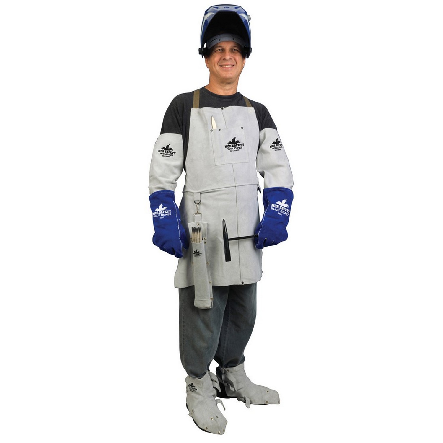 MCR Safety 38418MW Memphis Welding Leather Welding Apparel, Sleeve with Snaps, 18" Length