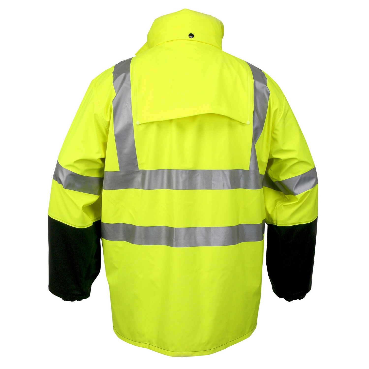 MCR Safety 5182SM Luminator, .40mm  PU/Cotton-Poly Blend Class 3, 2 pc suit, silver reflective, Fluorescent Lime/Black