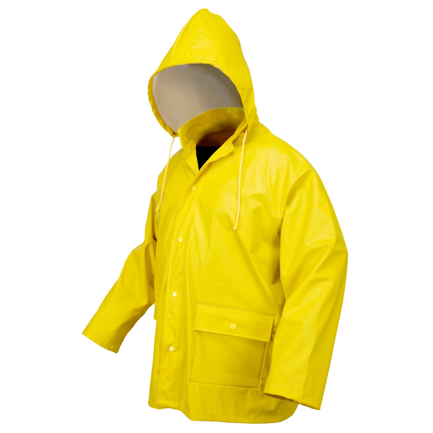 MCR Safety 5182YM Navigator, .40mm PU/Knitted polyester, 3 pc suit, Det hood, Snap Front Jckt & Bib Pant, Yellow