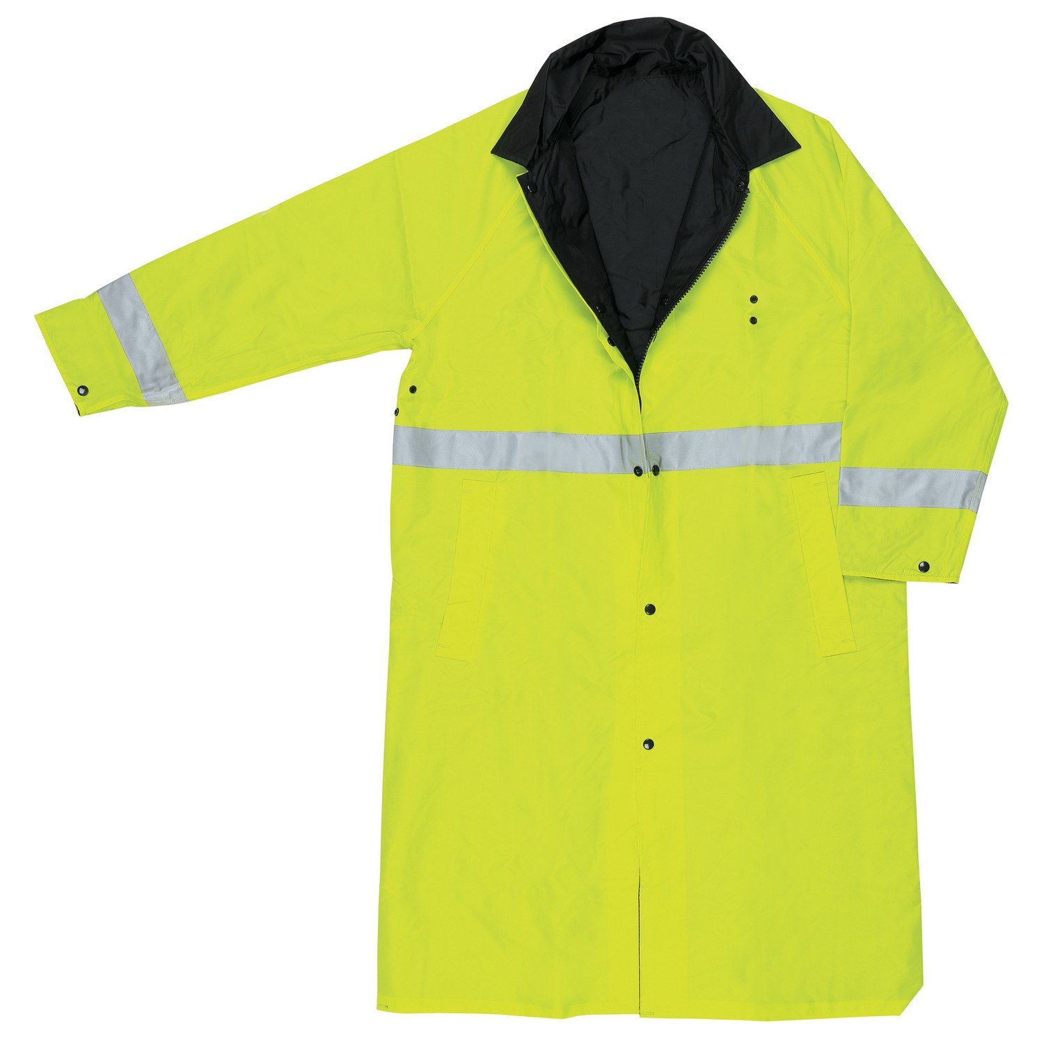 MCR Safety 7368CRM Luminator, .54mm, Nylon/PVC-PVC/Nylon knee coat,reversible lime to black, silver reflective lime side