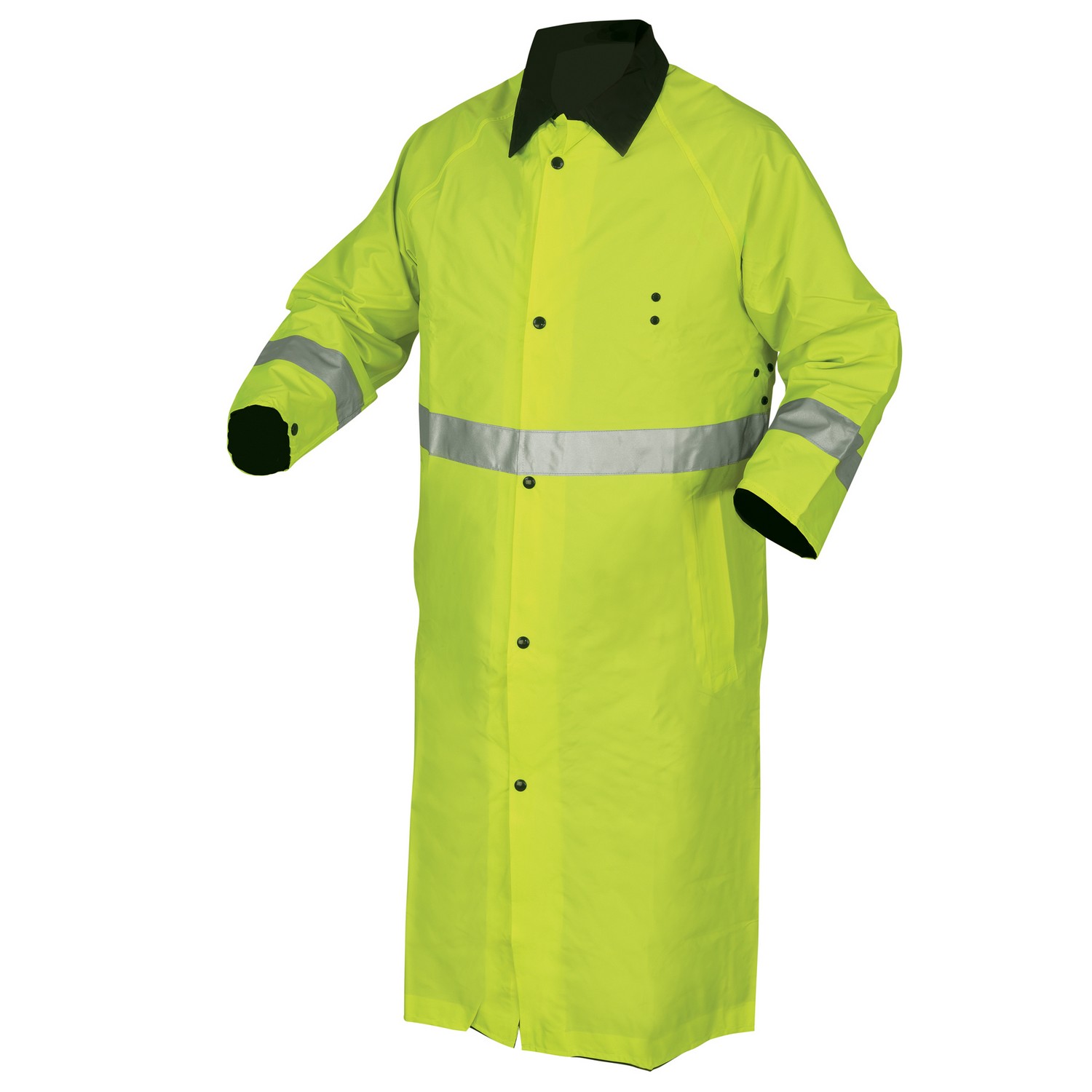 MCR Safety 7368CRM Luminator, .54mm, Nylon/PVC-PVC/Nylon knee coat,reversible lime to black, silver reflective lime side