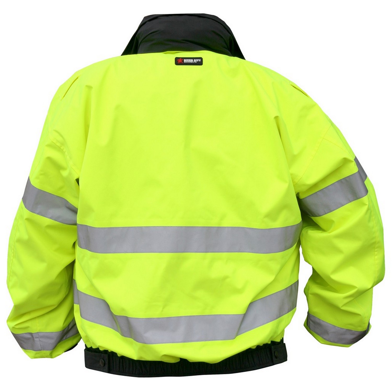 MCR Safety BRCL3LM Luminator, Reversible Bomber jacket Lime to Black, PU/Cotton Polyester Material meets ANSI Class 3, Attached Hide-away hood