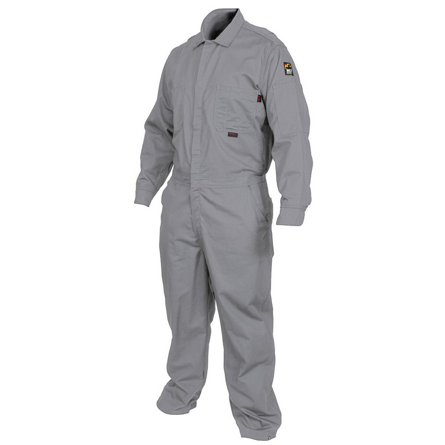 MCR Safety CCMGS Flame Resistant (FR) Contractor Coverall, Max Comfort, 88% Cotton 12% Nylon, Gray