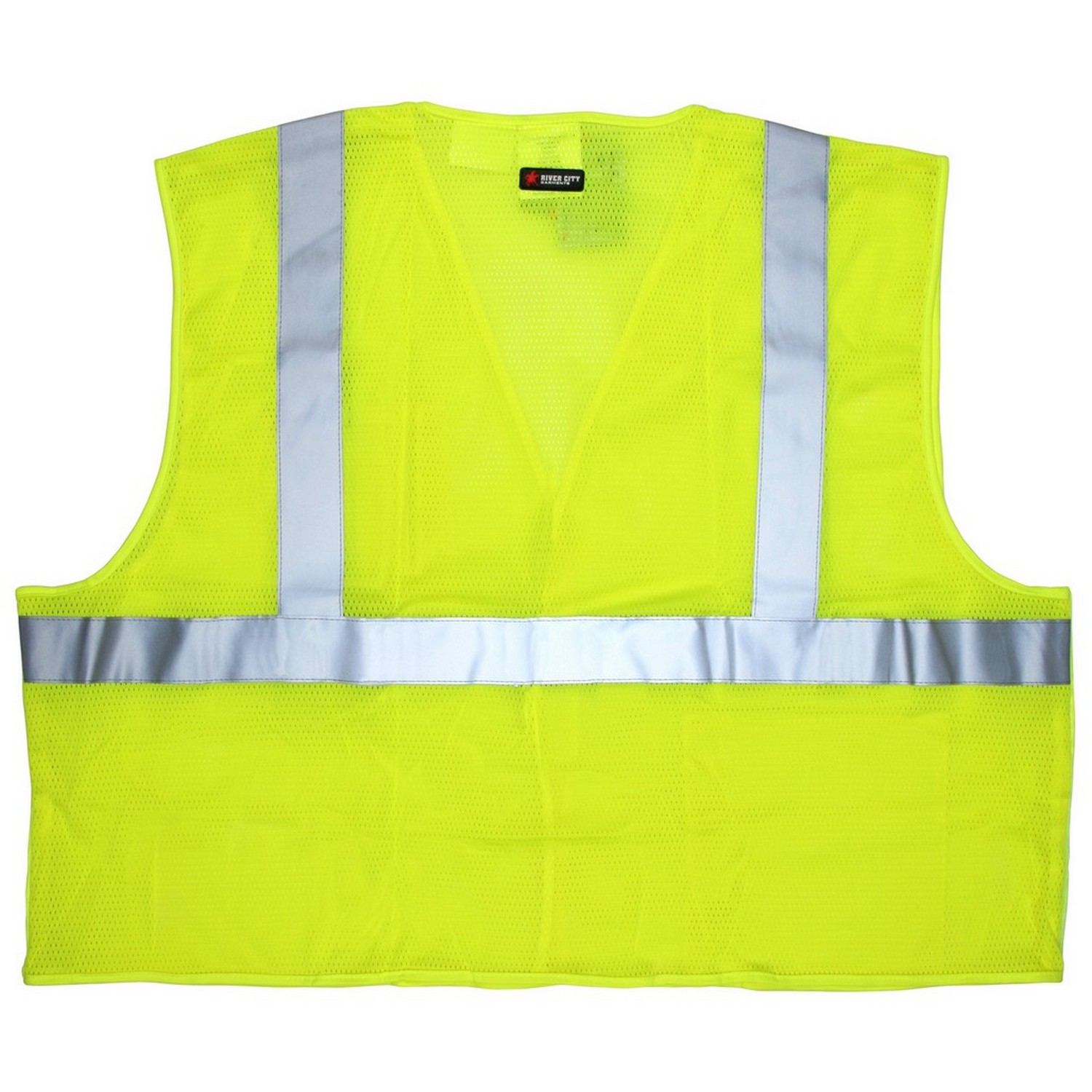 MCR Safety CL2MLPFRS Safety vest, Class 2 mesh break away, 2 inch silver, 2 pockets, limited flammability, lime