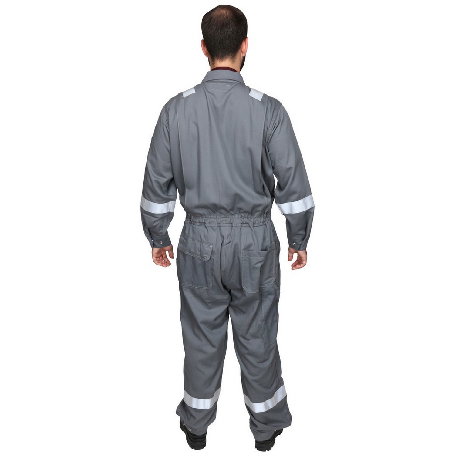 MCR Safety DCWURGS Flame Resistant (FR) Deluxe Coverall, Westex UltraSoft Material, Gray, Reflective
