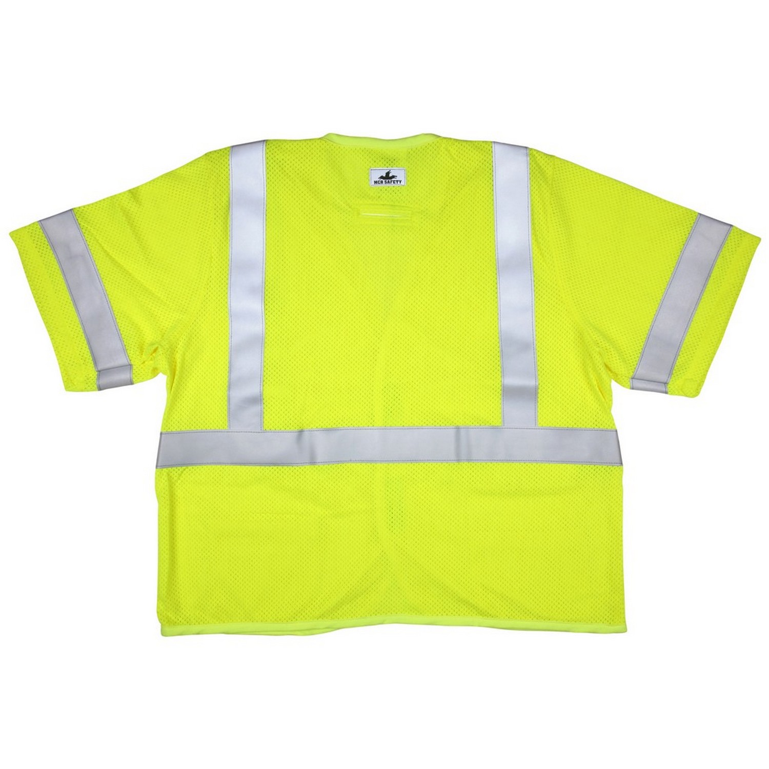 MCR Safety FRMCL3MLS Class 3, FR Mesh Modacrylic/Aramid Blend Fabric, 2 Silver FR Stripes, Hook & Loop Closure, 3 pockets