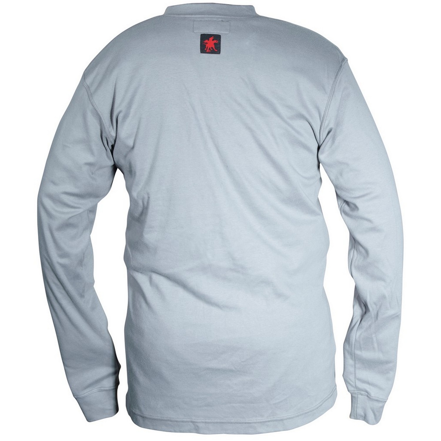 MCR Safety H1GS Flame Resistant (FR) Long Sleeve Henley Shirt, 100% Cotton, Gray