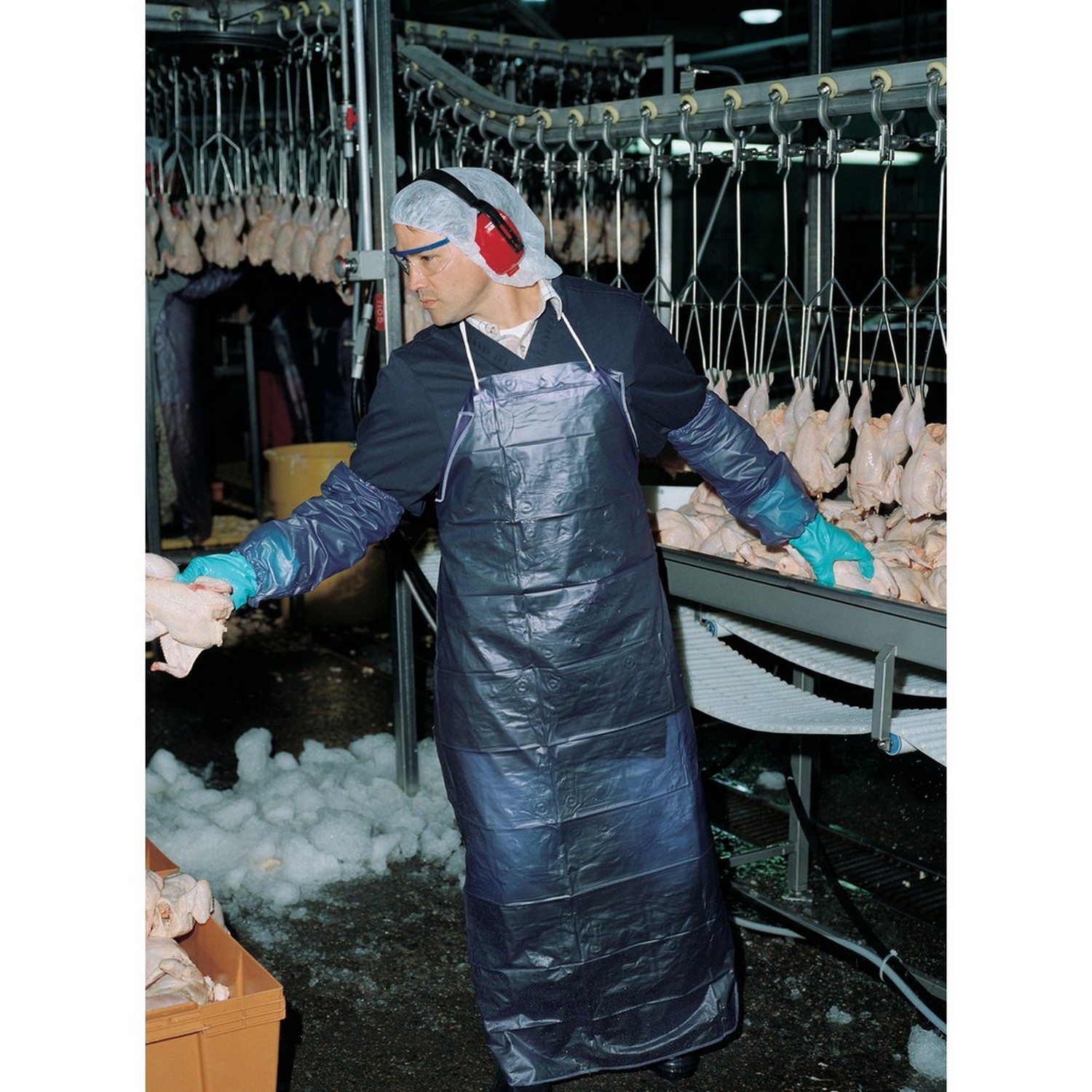 MCR Safety O73S4 Apron, 8 mil blue vinyl,  35" x 45", sewn edge