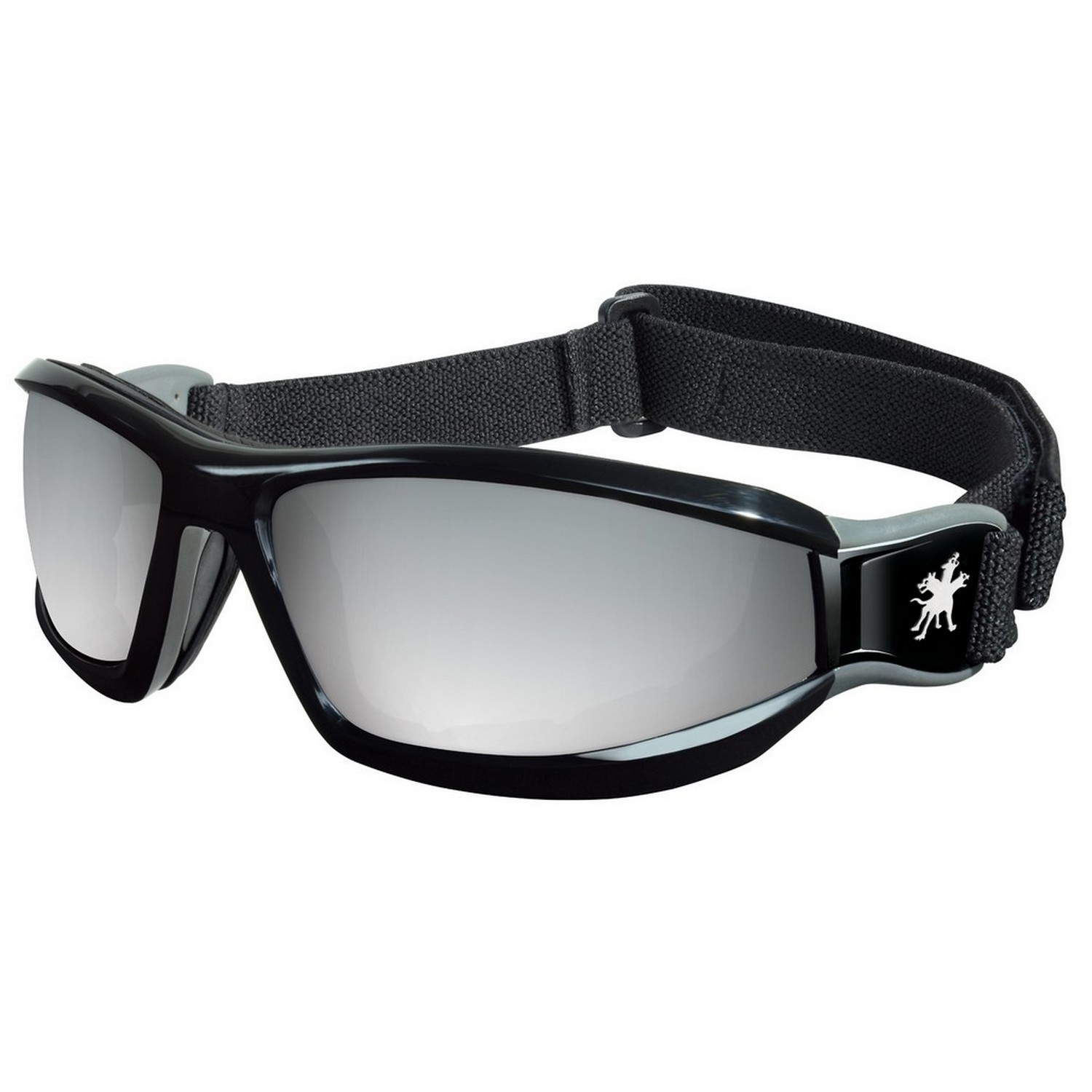 MCR Safety RP117 Reaper 1 Black Frame w/ Strap Silver Mir