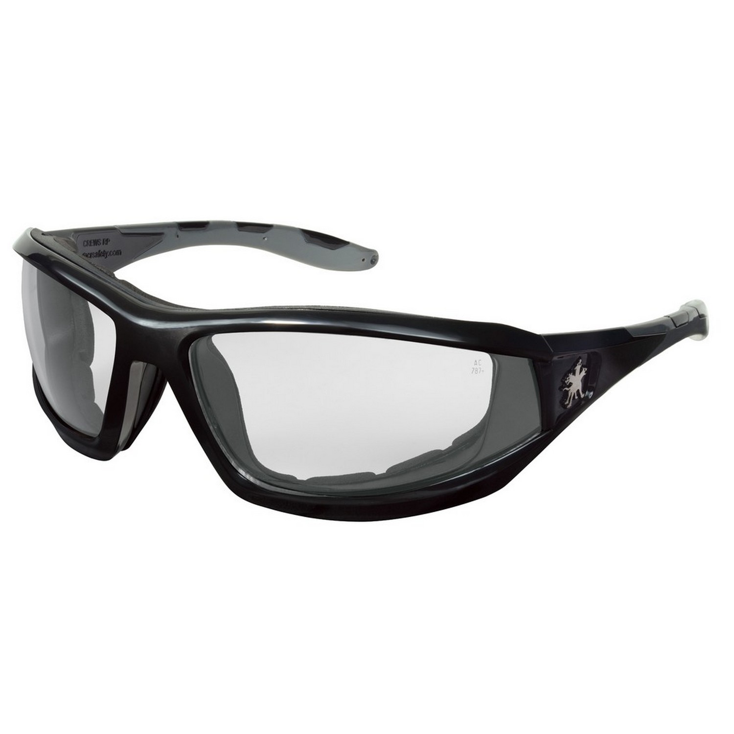 MCR Safety RP210AF Reaper 2 Black Frame w/ Temples Clear AF