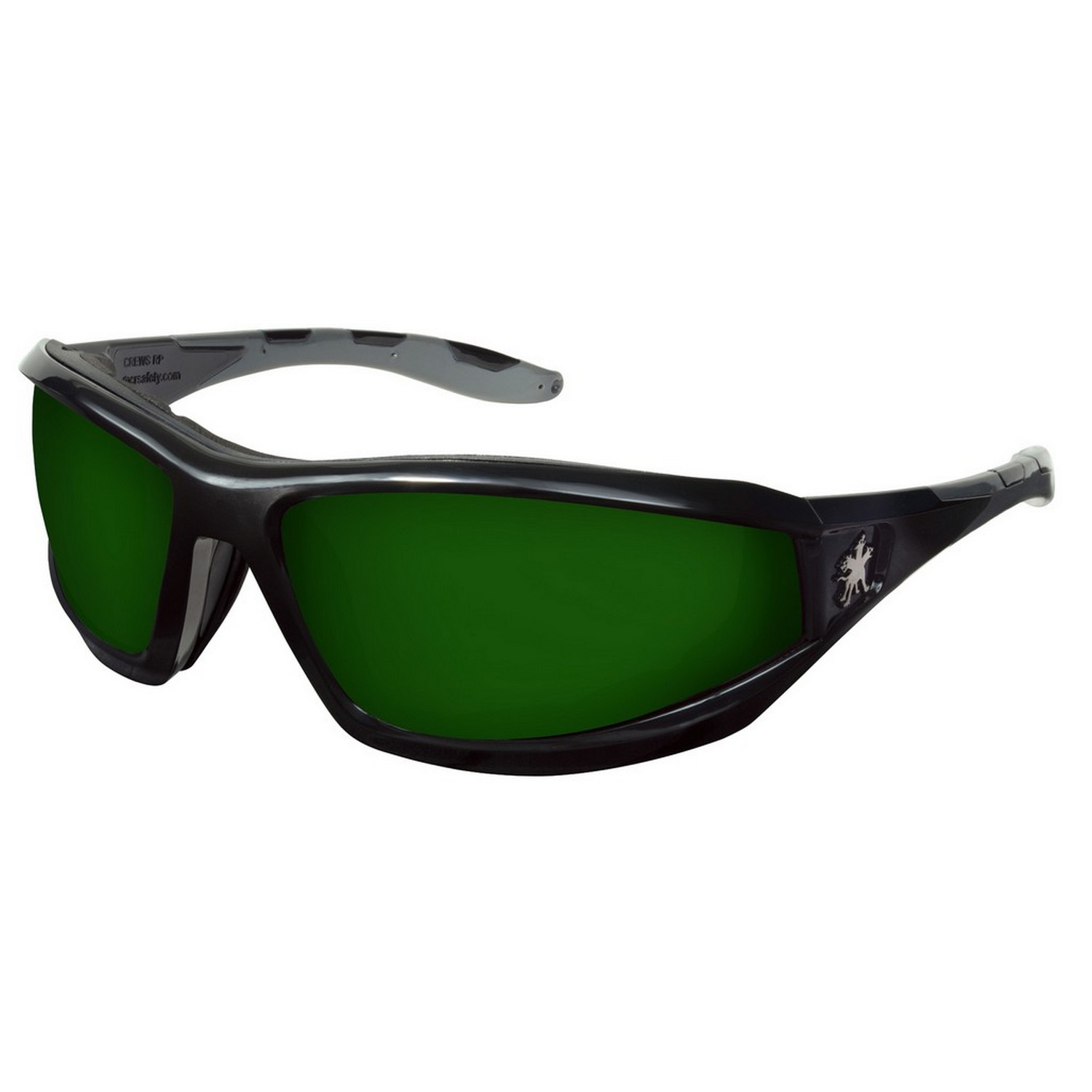 MCR Safety RP2150 Reaper 2 Black Frm w/ Temples 5.0 Green