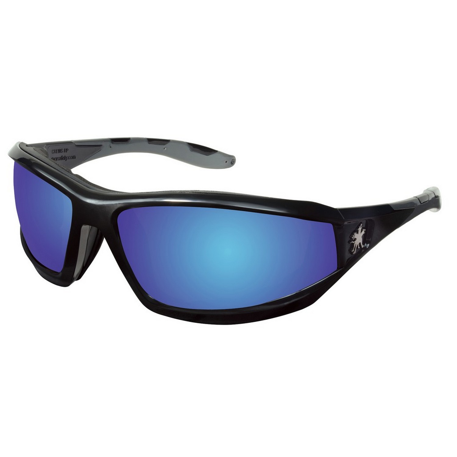 MCR Safety RP218B Reaper 2 Black Frame w/ Temples Blue Dmd