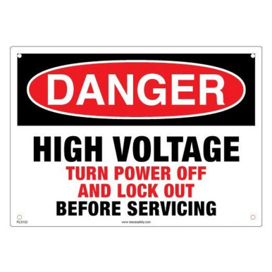 Reece Safety RLS102 Lockout Sign - Danger High Voltage Turn power off ...