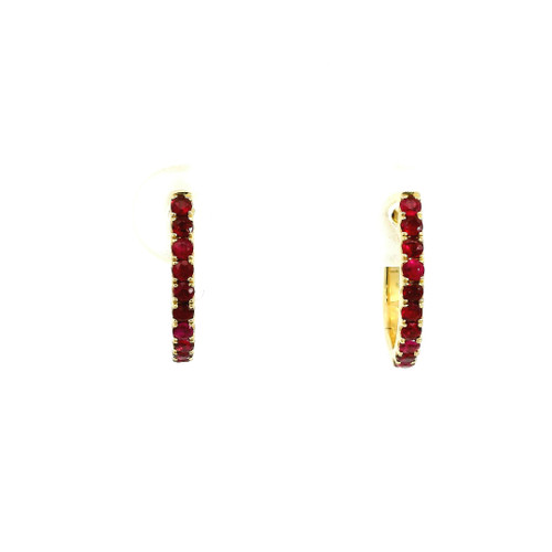 Elegant Ruby Hoop Earrings DC-10965