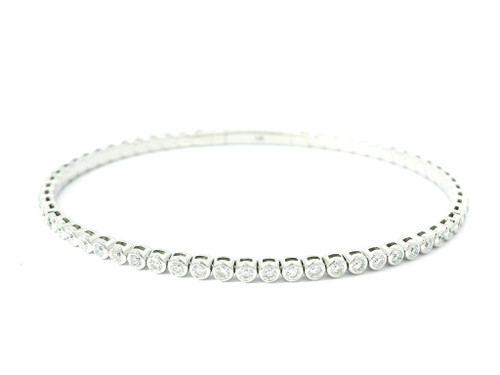 Elegant Bezel Set Diamond Flex Bangle Bracelet SIM-10638