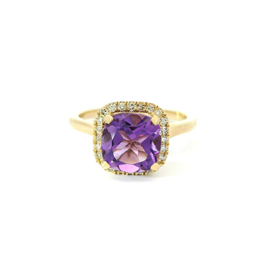 Elegant Purple Amethyst and Diamond Ring SIM-10647