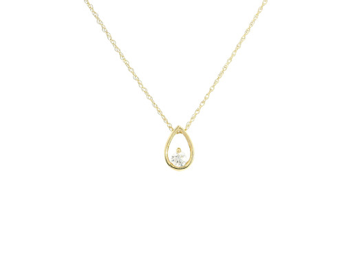 Elegant Gold Teardrop Diamond Pendant SIM-10679