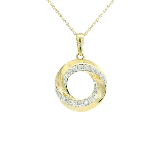 Elegant 14k Gold and Diamond Pendant SIM-10656