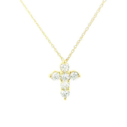 Elegant Diamond Cross Pendant Necklace SIM-10697