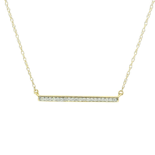 Elegant Gold Diamond Bar Necklace SIM-10686