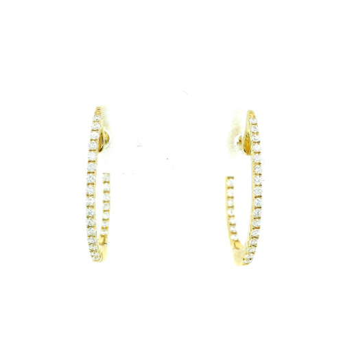 Inside/Outside Diamond Yellow Gold Hoop Earrings GBC-13161