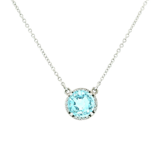 Sky Blue Topaz and Diamond Necklace 570-10414