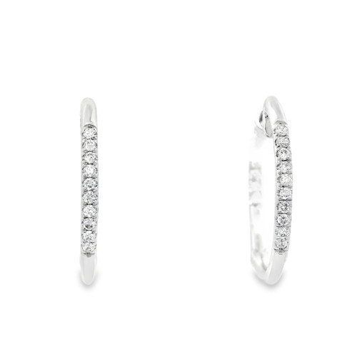 White Gold Inside/Out Hoop Earrings with Brilliant Diamonds GBC-13115