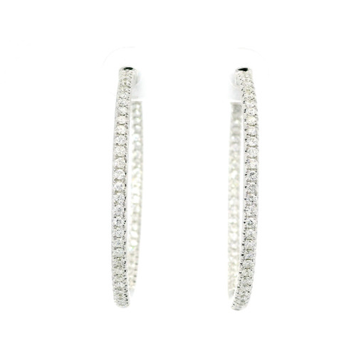 White Gold Inside/Out Hoops with Brilliant Round Diamonds 203-10886