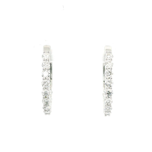White Gold Inside/Out Hoop Earrings with Brilliant Diamonds GBC-13139