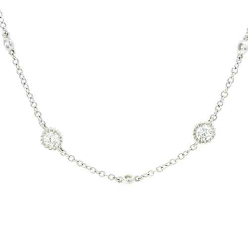 White Gold Diamond Necklace with Round Brilliant Cut Diamonds 560-11630