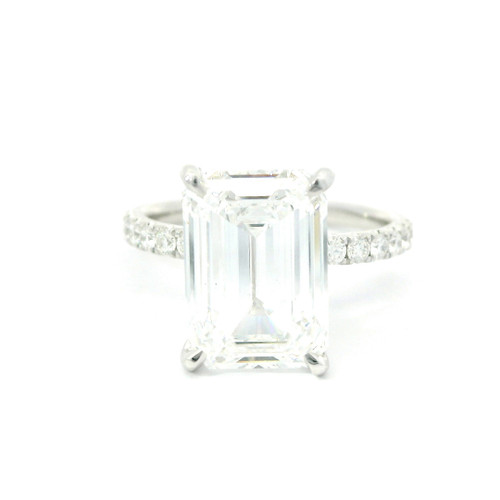White Gold Engagement Natural Diamond Ring with Lab Grown Emerald Cut Diamond LGD-10127 White Gold Engagement Natural Diamond Ring with Lab Grown Emerald Cut Diamond LGD-10127
