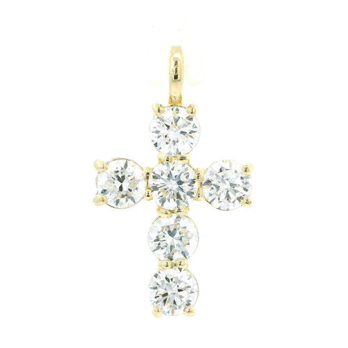 Yellow Gold Lab Grown Diamond Cross Pendant LGD-10123 Yellow Gold Lab Grown Diamond Cross Pendant LGD-10123