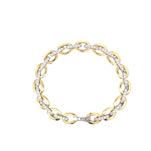 18k Diamond-Accented Gold Chain Bracelet DC-10853 18k Diamond-Accented Gold Chain Bracelet DC-10853