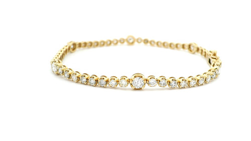 14k Yellow Gold Tennis Bracelet with Brilliant Cut Diamonds DTB-10731