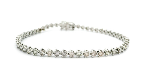 Elegant 18k White Gold Diamond Tennis Bracelet DTB-10019