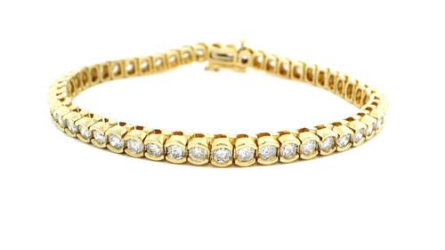 14k Yellow Gold Tennis Bracelet with Round Brilliant Diamonds DTB-10718
