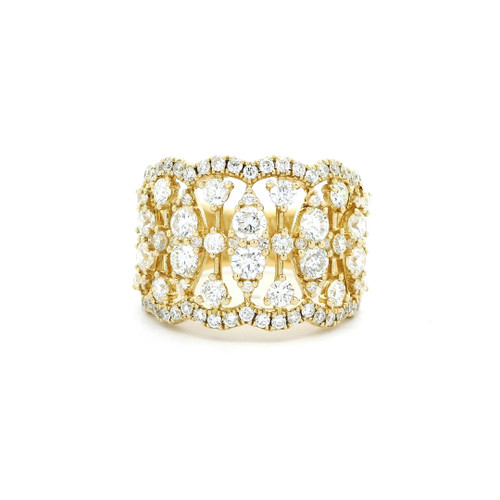 Diamond-Encrusted 14k Yellow Gold Multistone Ring RBS-11433