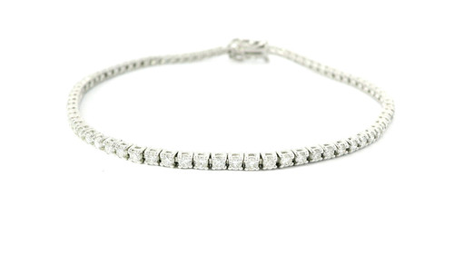 Classic 14k White Gold 2ct Diamond Tennis Bracelet SIM-10355