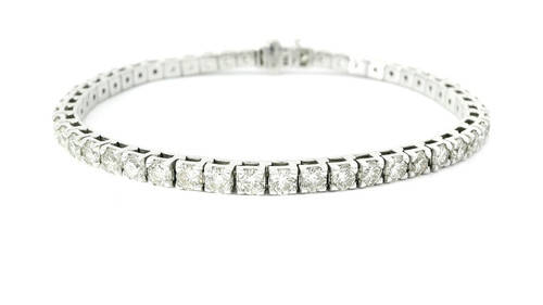 14 White Gold 10ct Diamond Tennis Bracelet with Round Brilliant Cut Diamonds DTB-10715