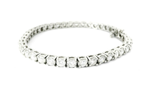 14k White Gold 10.24ct Diamond Tennis Bracelet MEM-10439