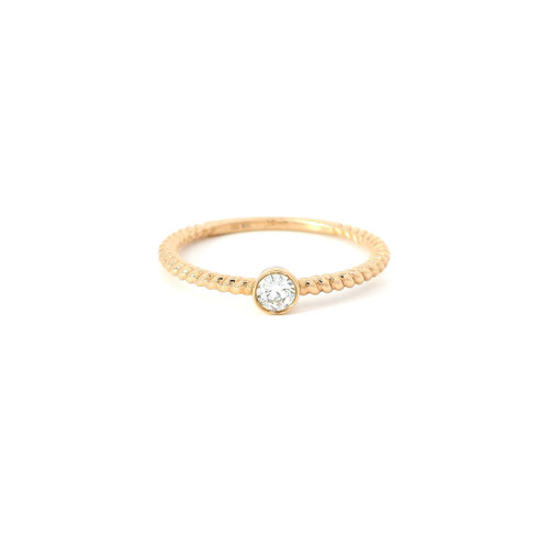 14k Rose Gold Solitaire Ring with Round Brilliant Cut Diamond DC-10896