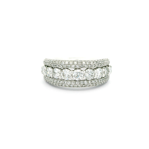 14k White Gold Diamond Band Ring RBS-11386