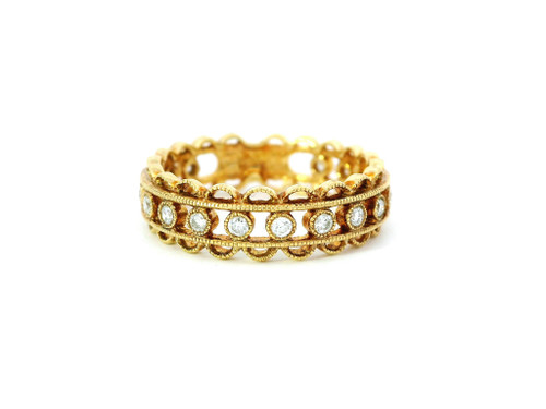 14K Yellow Gold Ring with Round Cut Diamonds AAR-10258