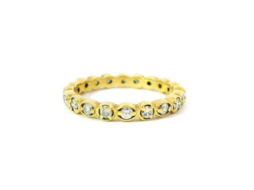 14K Yellow Gold Eternity Ring with Round Cut Diamonds RBS-11085