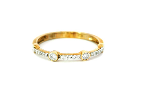 10K Yellow Gold Ring with Round Cut Diamonds SIM-10486