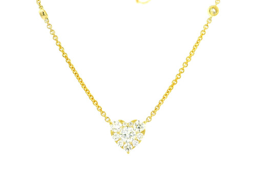 Heart-Shaped Diamond Pendant Necklace in 14k Yellow Gold 584-10057