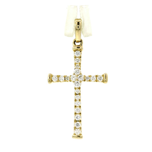 Diamond Cross Pendant in 14kt Yellow Gold GBC-13274